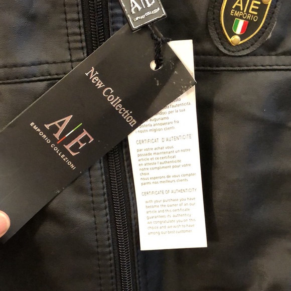 Men’s black leather bomber jacket size small NWT - Picture 5 of 5